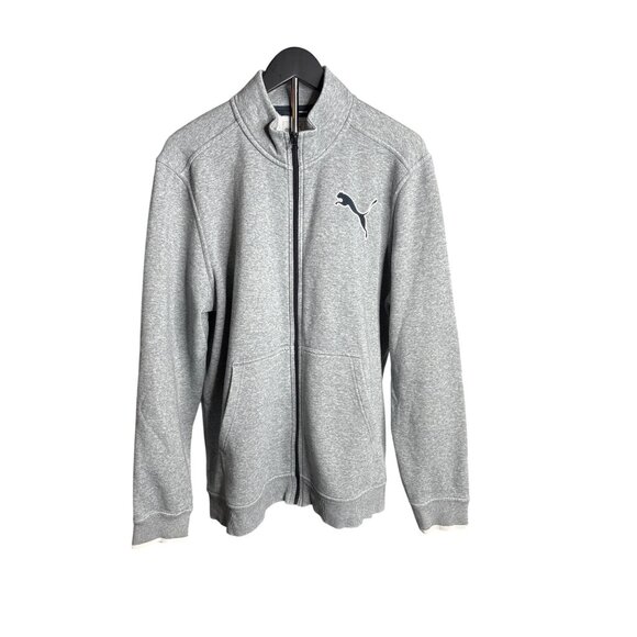 Puma Men's Warm-Cell Gray Full-Zip Fleece Warm-Up Jacket Size L - Picture 1 of 8